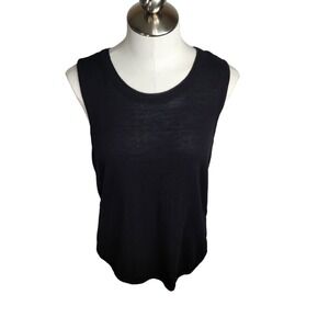 Chicos Layering Tank Womens 2 Large Black Sleeveless‎ Sweater Knit Top
